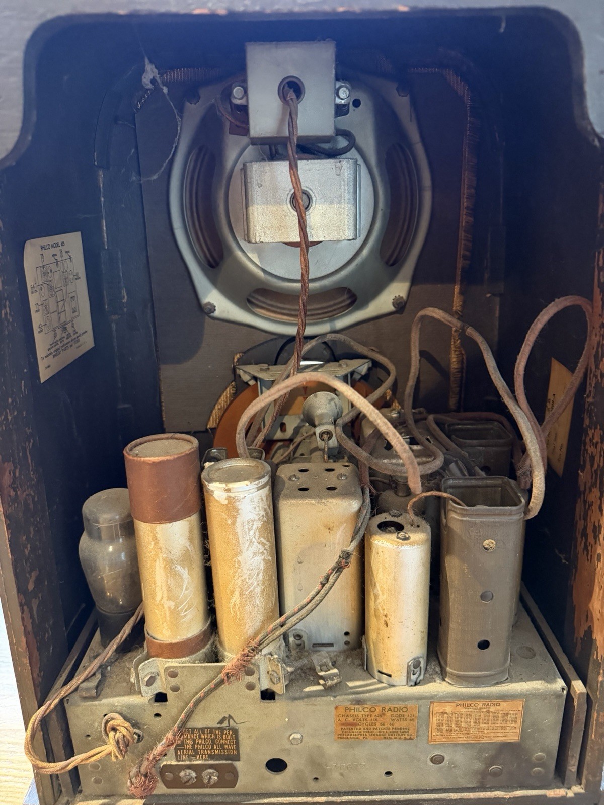 1936 PHILCO MODEL 625 Rare Wood Tombstone Radio Tested Turns On