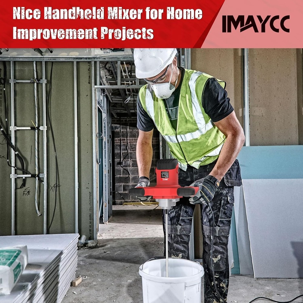 Multi-Functional Cement Mixer Kit with Spare Brushes and Installation Tools