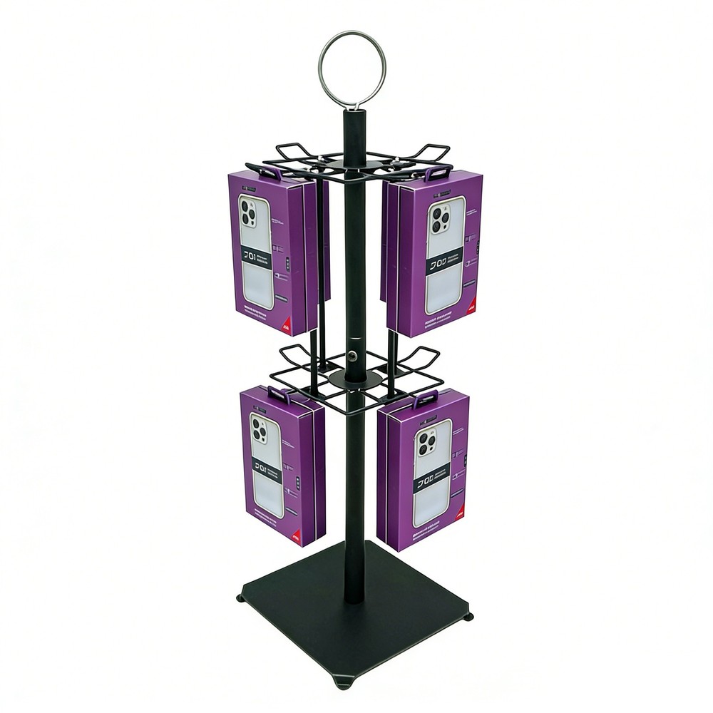 Countertop Spinner Rack 360 Rotating Hook Display Stand for Retail Items