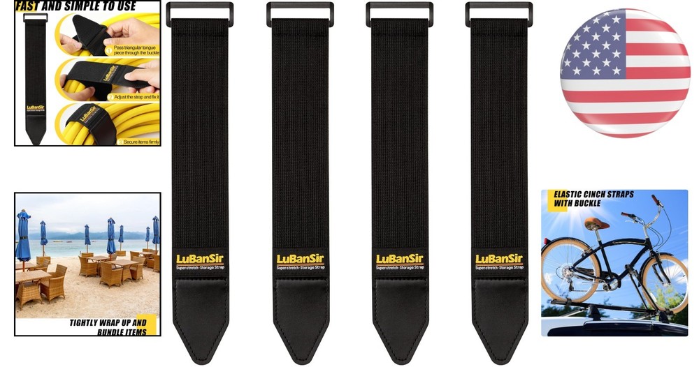 4 Pack Adjustable Cinch Straps, 2
