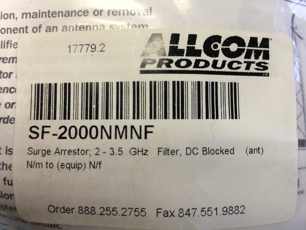 New Allcom Products Surge Arrestor SF-2000NMNF
