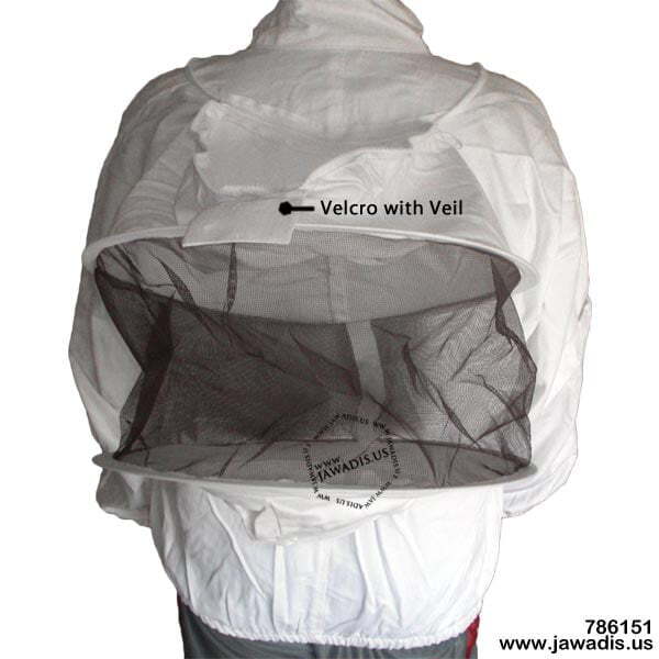 Beekeeper Zip-Up Jacket with Removable Veil - Cotton, White, Size 2XL