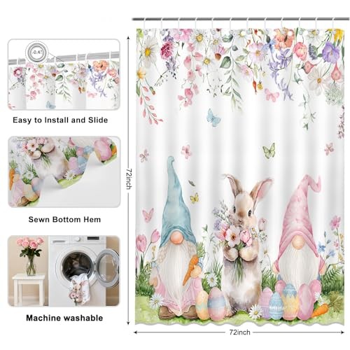 Easter Shower Curtain Easter Shower Curtains for Bathroom 71x71inch Multiple