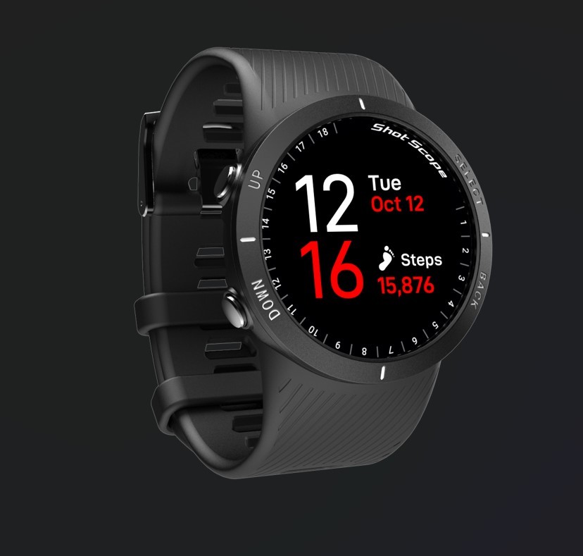 Shot Scope V5 GPS & Performance Tracking Touch Screen Golf Watch, Black