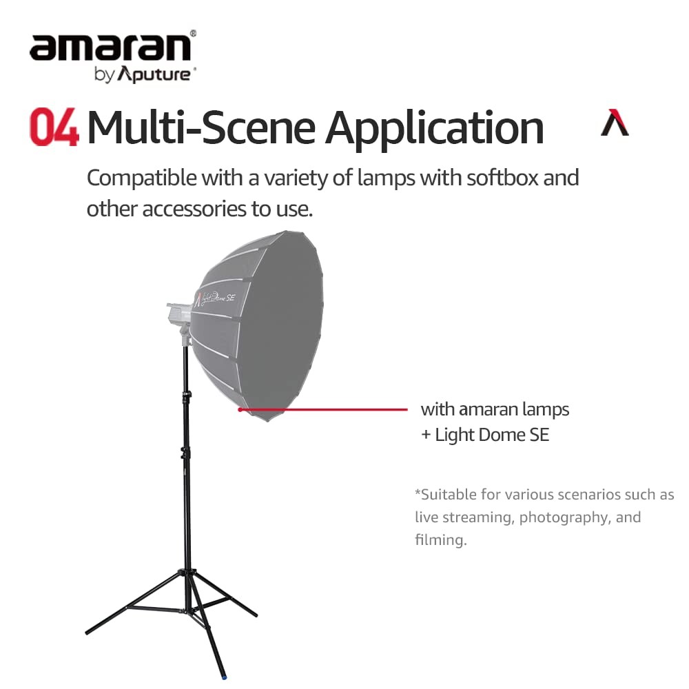 Light Stand Lightweight Thick Aluminium Design with Pneumatic Padding 2.8m