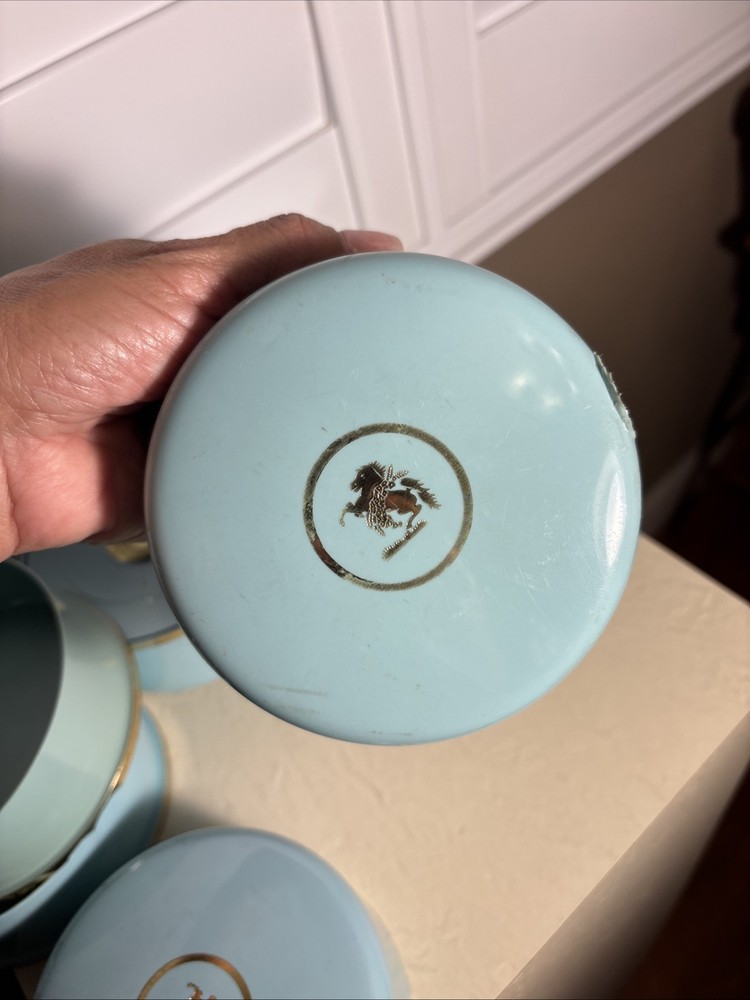 5 Five Elizabeth Arden Blue Grass Dusting Powder Empty Container 1934 Plastic