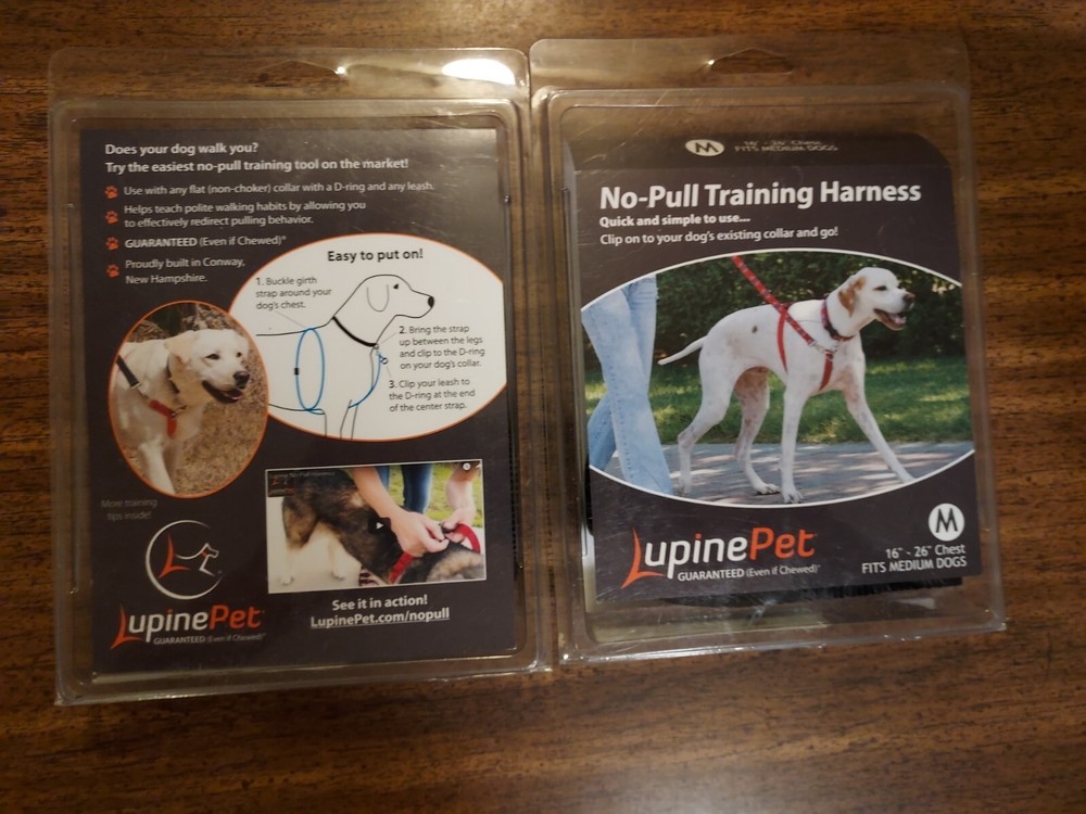 Lupine No Pull Training Harness Accessory - Quick and Easy On & Off ,Black.