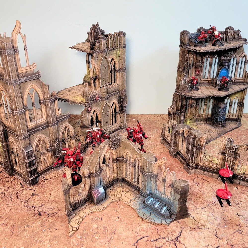 Gothic Building Ruin SetA 28mm Sci-Fi Tabletop Wargame Terrain