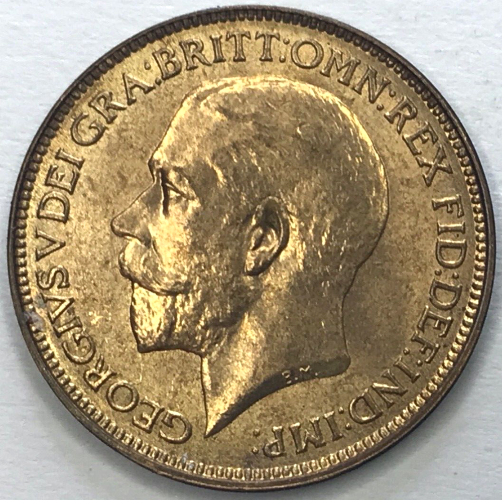 🇬🇧🇬🇧🇬🇧 1925 United Kingdom 1 Farthing - George V UNC 🇬🇧🇬🇧🇬🇧