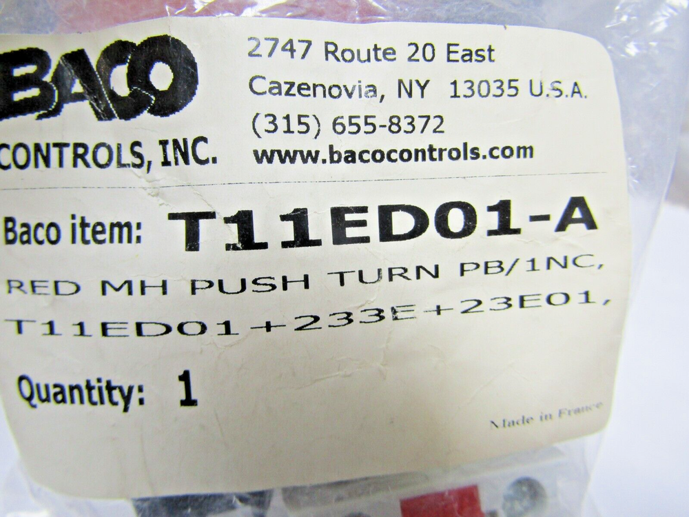 ✌️NEW BACO T11ED01-A RED MUSHROOM HEAD E-STOP PUSHBUTTON PUSH TURN