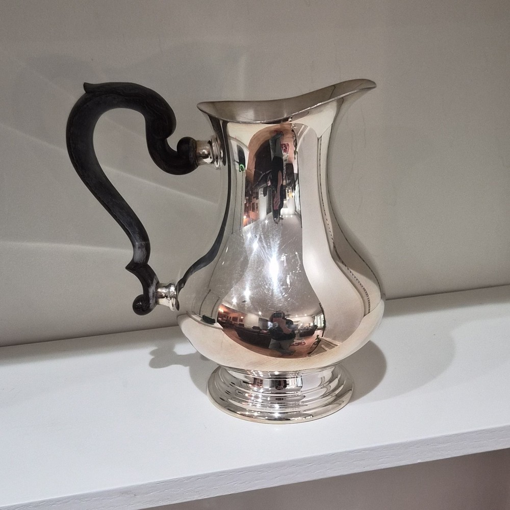 Gorham Silverplate Pitcher YC-487 Silver-Plated with Black Handle