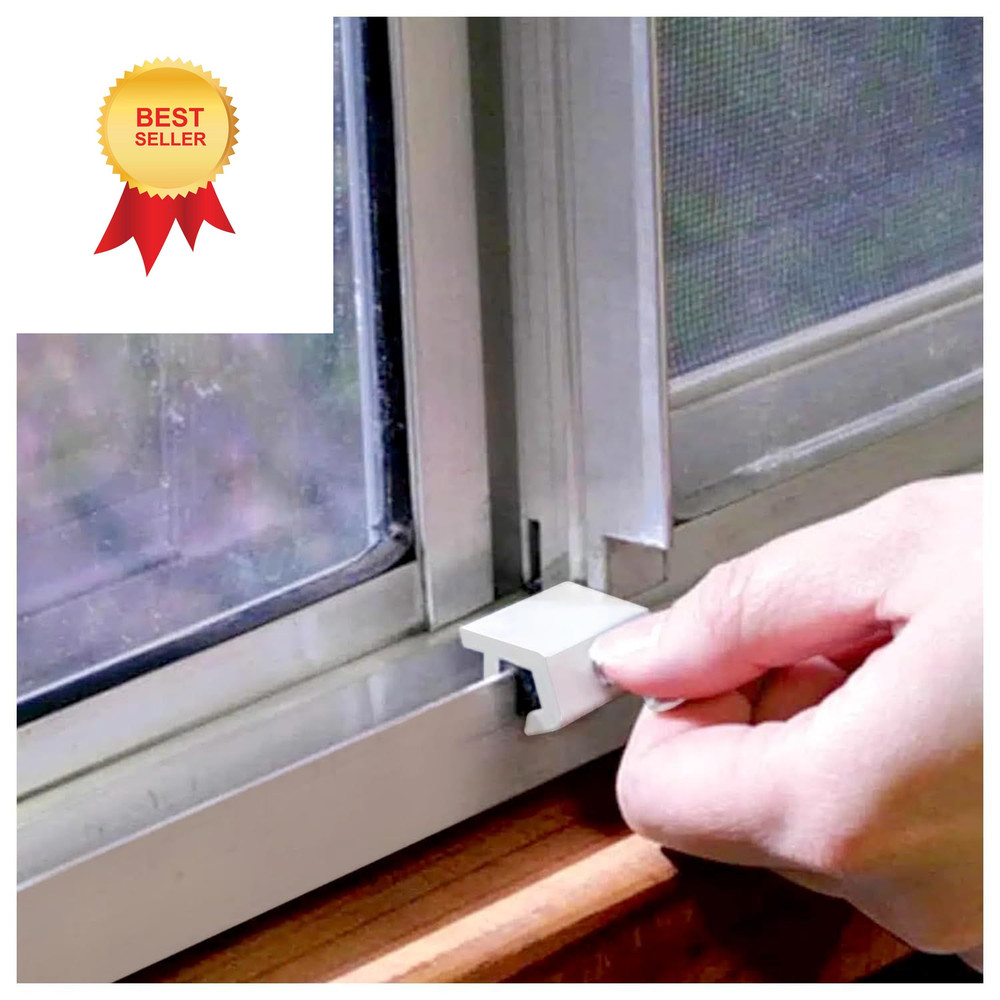 "Nuk3y Sliding Window Security Locks (White, 12 Pack)" 12 Pack, White