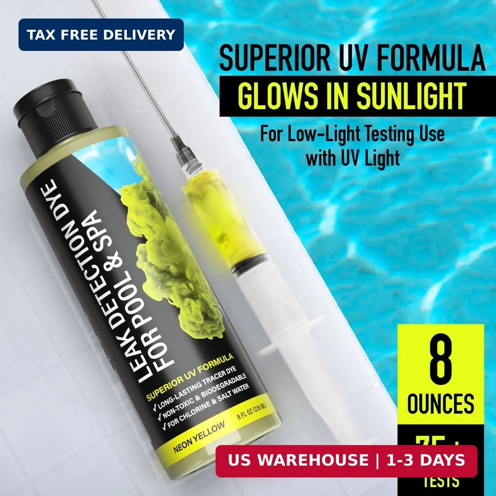 Pool Leak Detection Dye Kit - with 2 Precision Applicators - 75+ Tests - Superio