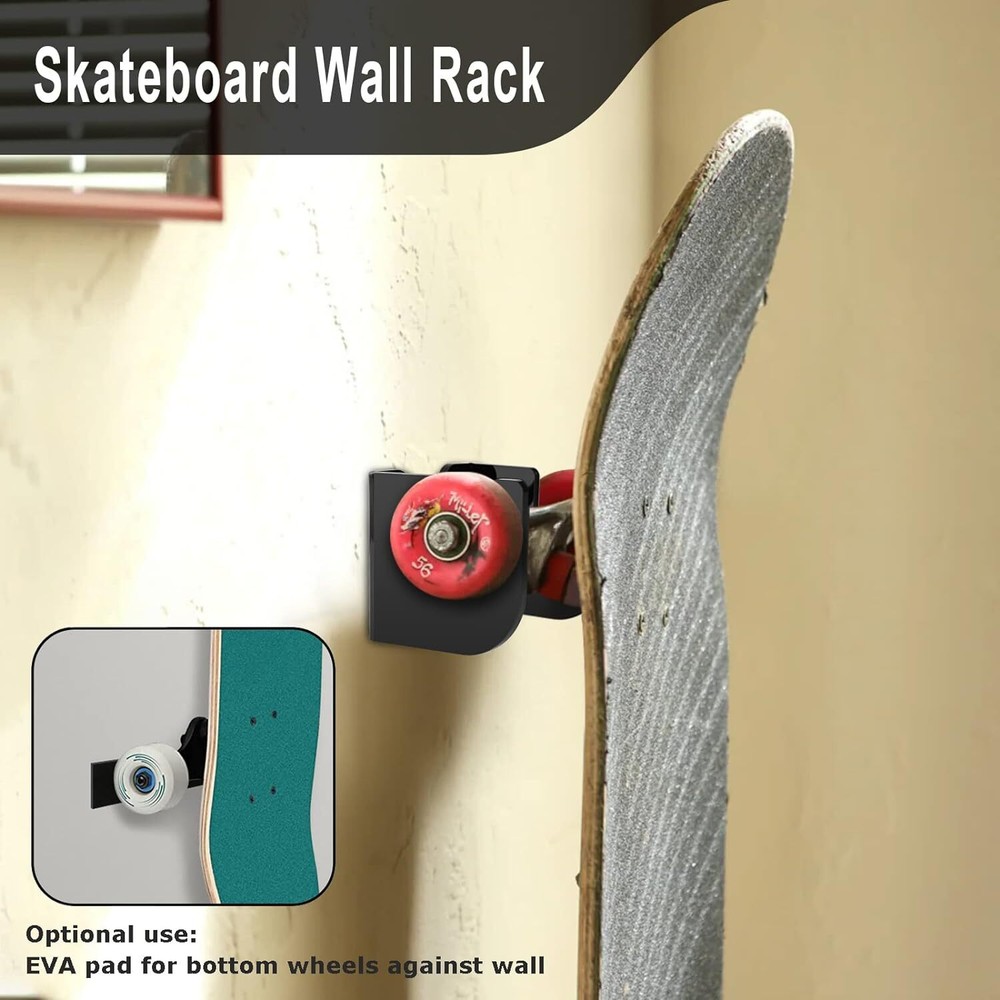 Cosmos Acrylic Skateboard Wall Mount One Size, Solid Black