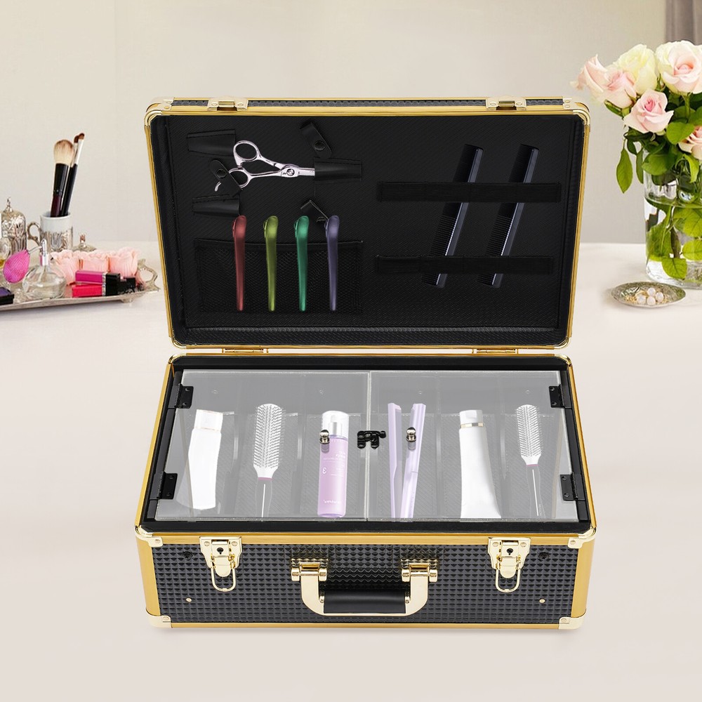 Barber Tool Box Case Organizer Storage Barber Carrying Case with Locks & Keys
