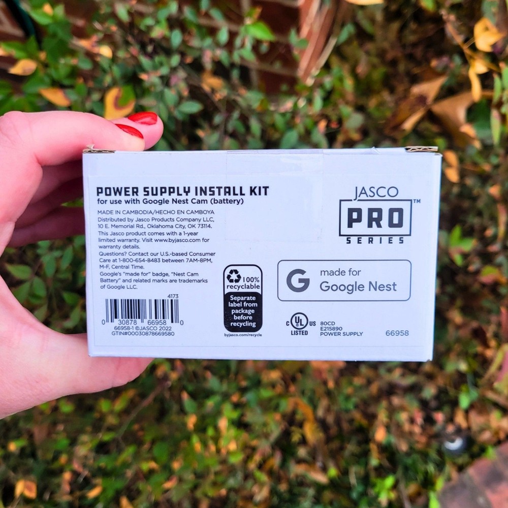 NEW Nest Security Camera Power Kit- JASCO Pro Series 66958