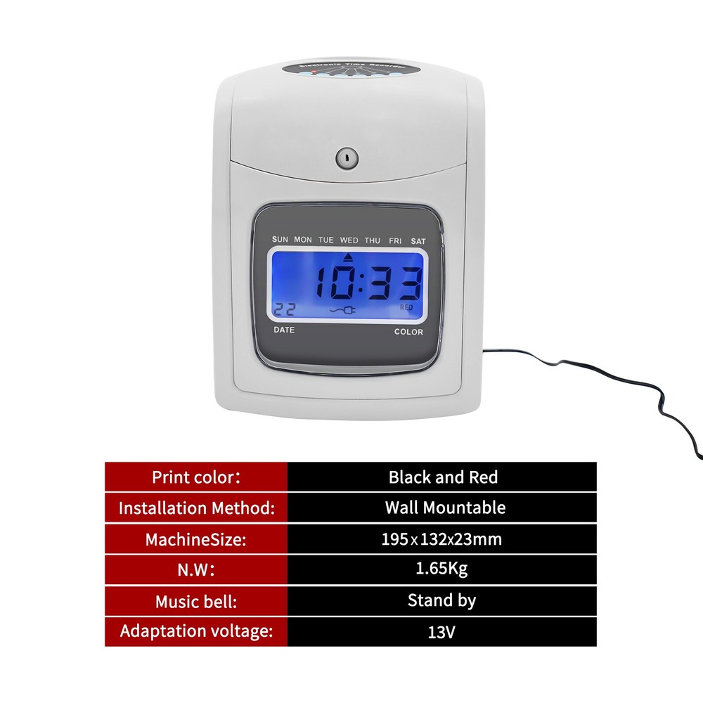 Pyramid Time System Model With 50 Cards Starter Time Clock Bundle 13V 1000MA