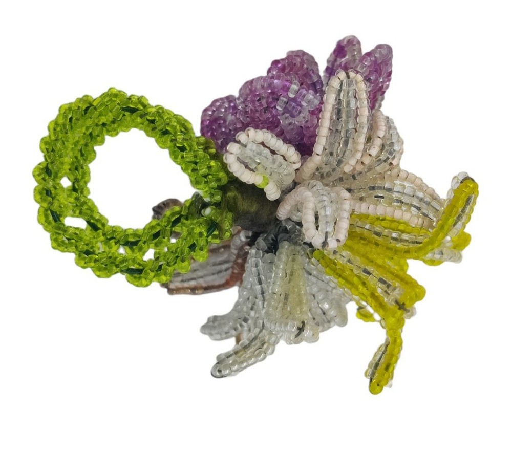 French Seedbead Handmade Ring Floral
