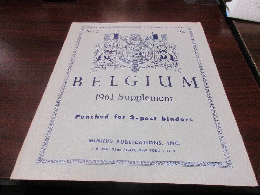 "MINKUS" ALBUM PAGES 1961  SUPPLEMENT BELGIUM #2  W/FREE SHIPPING!!!