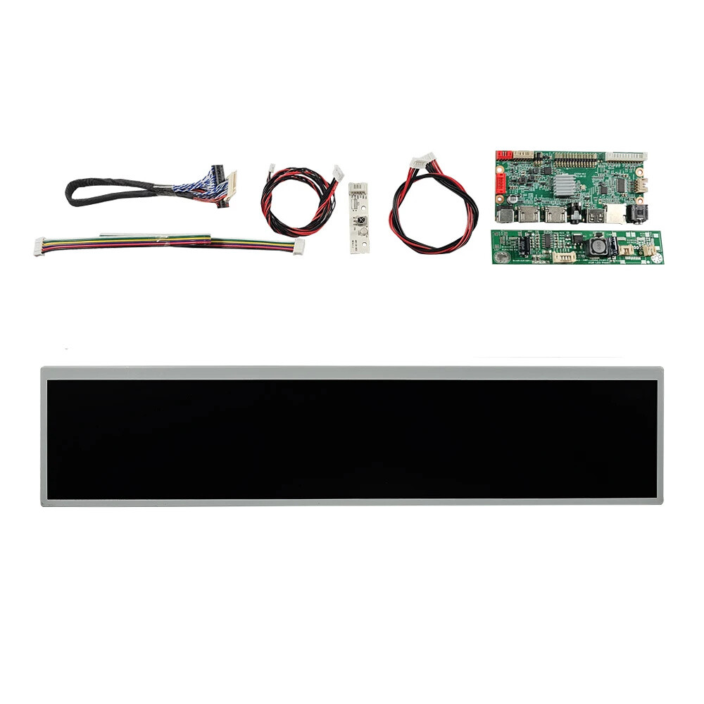 19" 1920x360 Stretched Bar Wide IPS LCD Display HDMI USB SD AV LVDs Driver Board