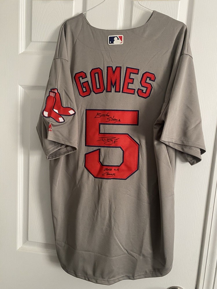 Red Sox Jonny Gomes Custom Jersey With 2 Inscriptions.