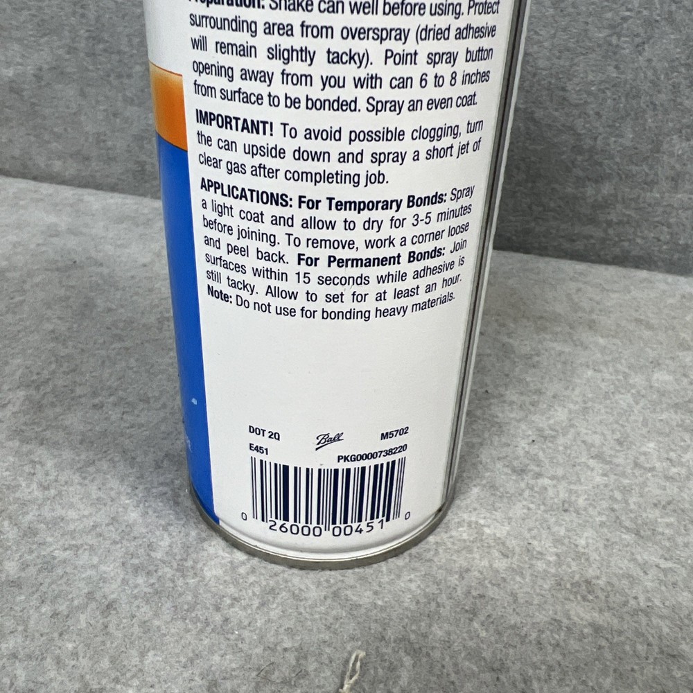 Elmer's E451 11 oz Dries Clear Multi-Purpose Spray Adhesive New