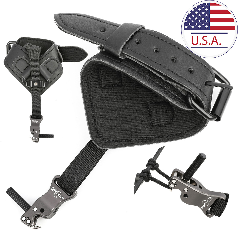 Archery Release Aids Index Finger Hook Compound Bow Hunting Wrist Strap Trigger