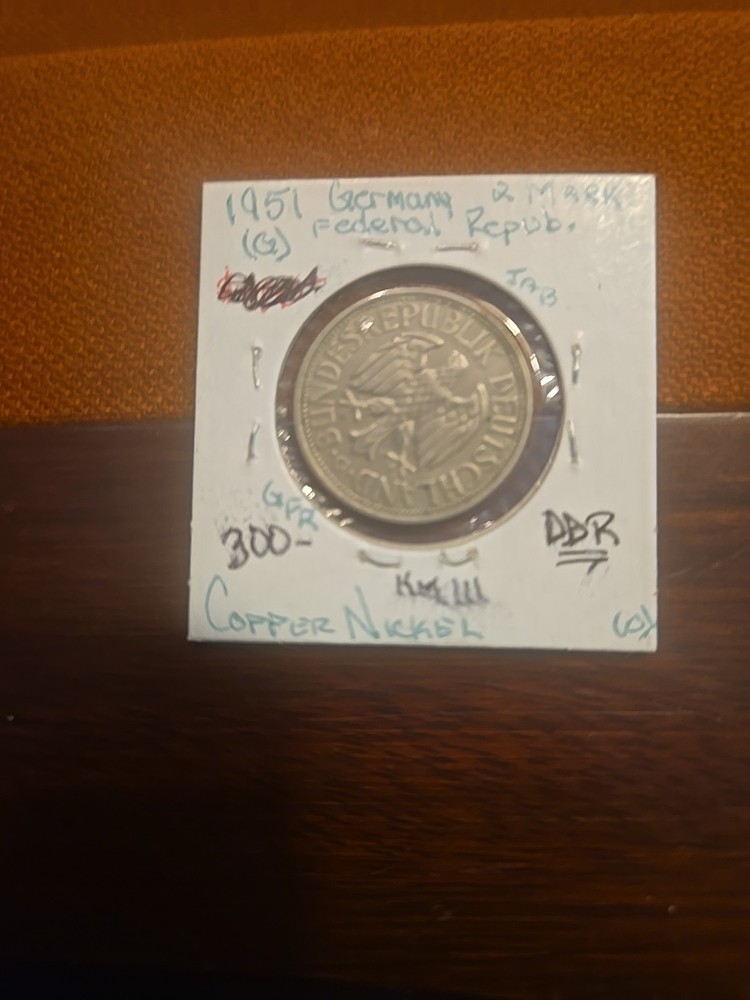1951 J GERMANY 2 MARKS - KEY DATE