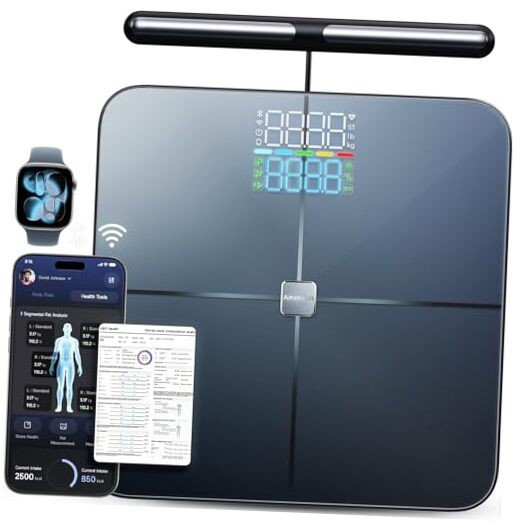 Smart Scale for Body Weight, 8-Electrode Larger Platform Digital Scale for