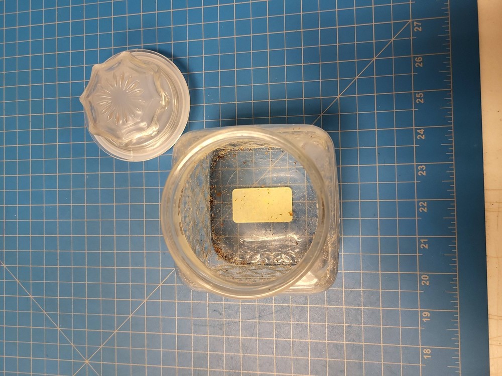 Clear Glass Kitchen Canister Jar Lid Embossed Diamond Pattern Storage Container