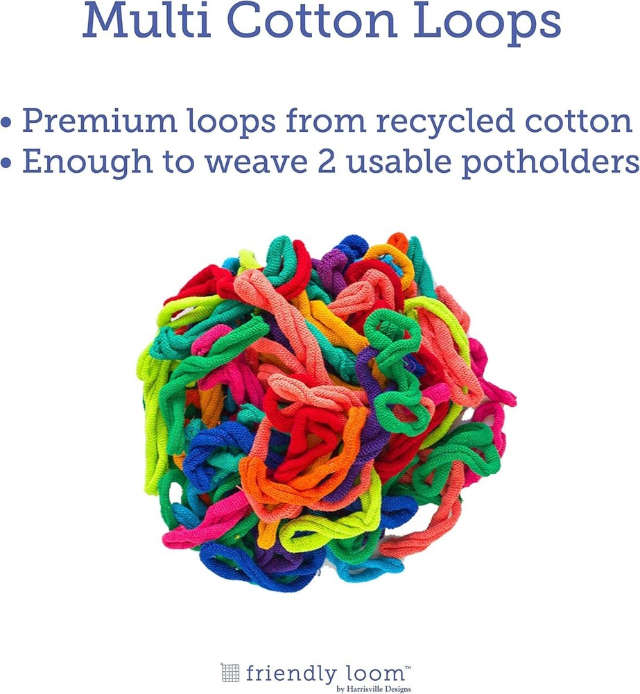 Friendly Loom | 10” PRO-Sized Multicolor Potholder Weaving Loops | Craft 2 Co...
