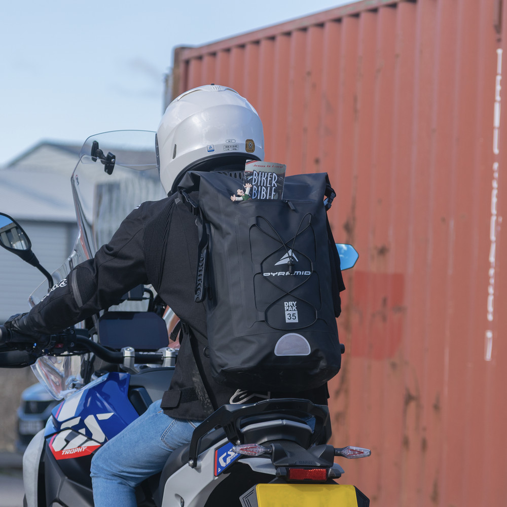 Waterproof 35L Motorcycle Backpack | Black Black LUG003B