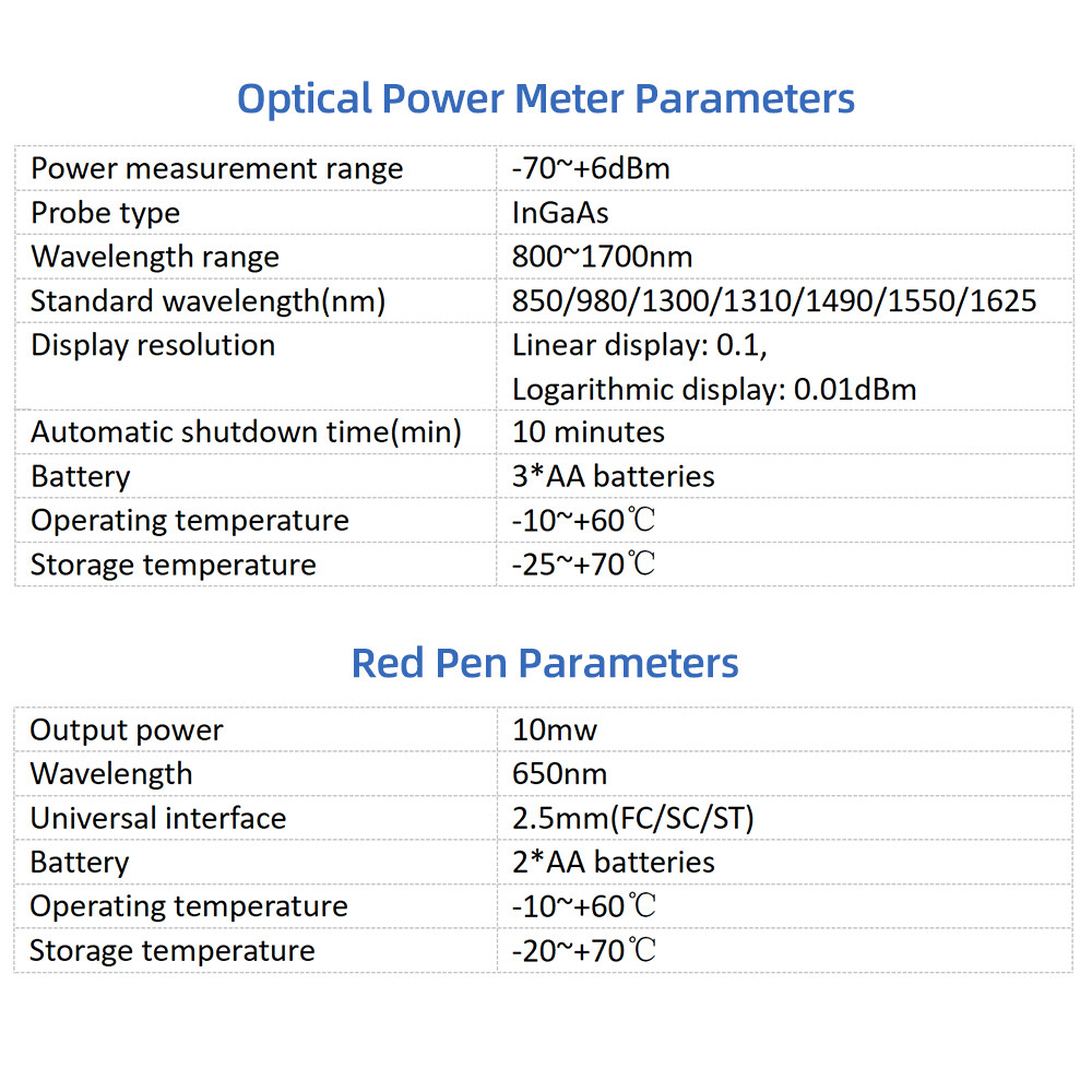 Optical Tool Kit Optical Meter Handheld 10mW Optical H1P8