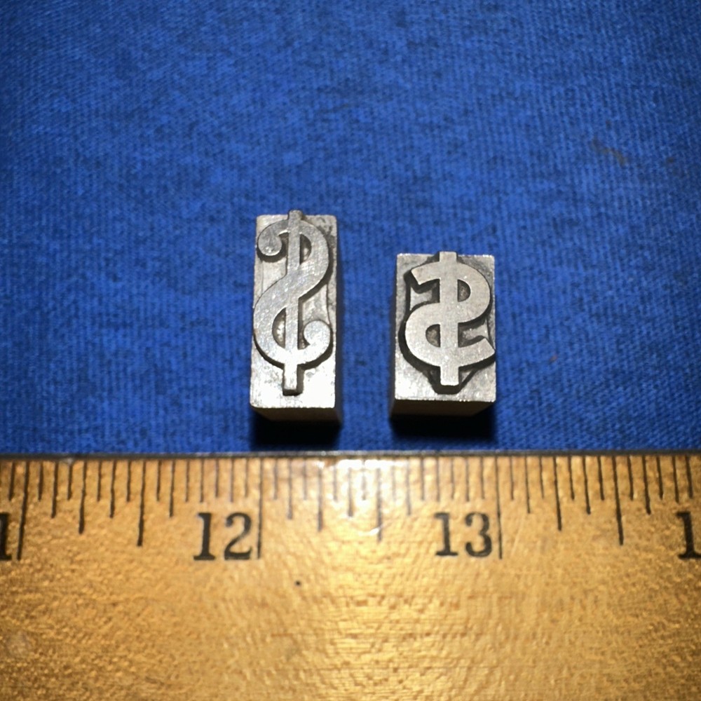 Printing Blocks( Dollar Signs ) $$ Lead Blocks Small