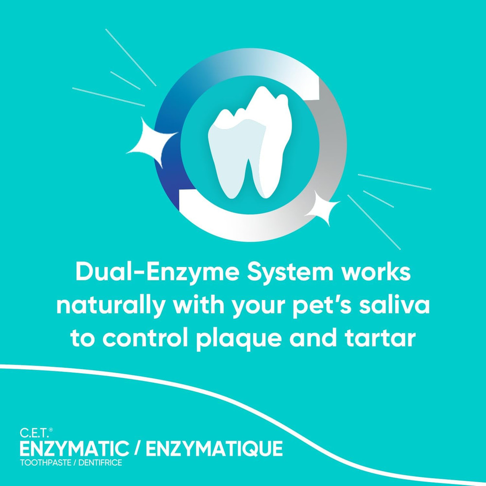 Virbac C.E.T. Enzymatic Toothpaste, Eliminates Bad Breath by Removing Plaque & T