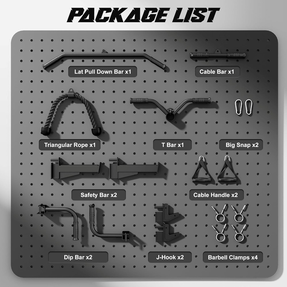 Power Rack Cage, Weight Rack with Dual Pulley Cable Crossover Machine,Multi-Func
