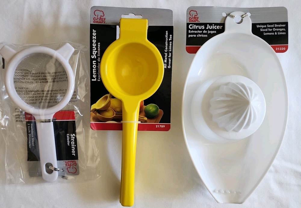 NEW Citrus Tool Set Lemon Squeezer Juicer Strainer Kitchen Bundle FREE Shipping