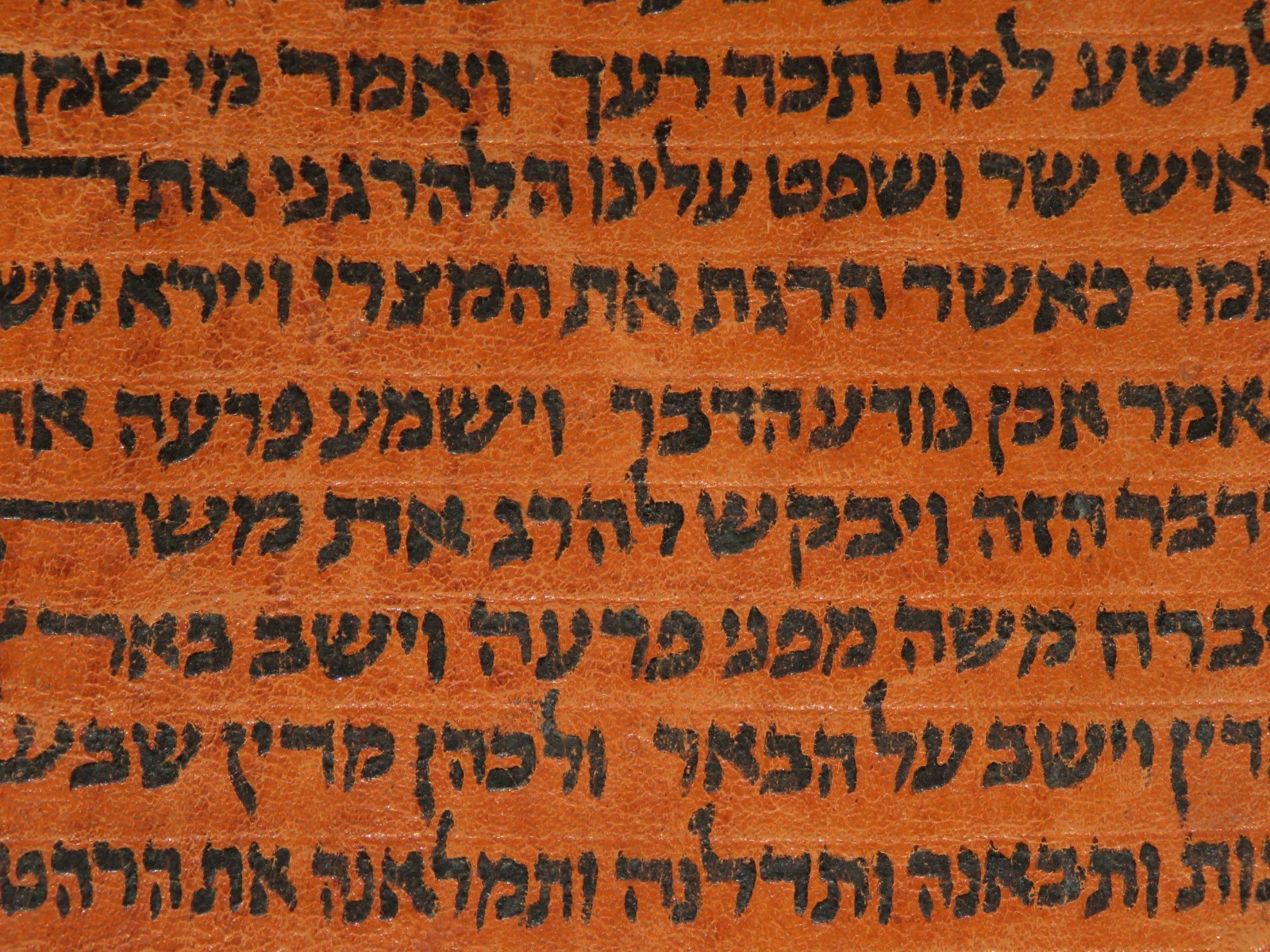 TORAH SCROLL BIBLE MANUSCRIPT VELLUM/LEAF FROM YEMEN 400 YRS OLD red parchment