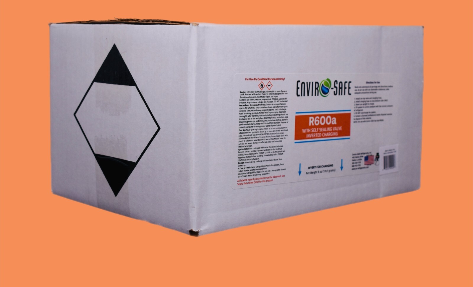 Enviro-Safe R600a Refrigerant w/ k28 Self-Sealing Cap | 4 Cans + Top Tap