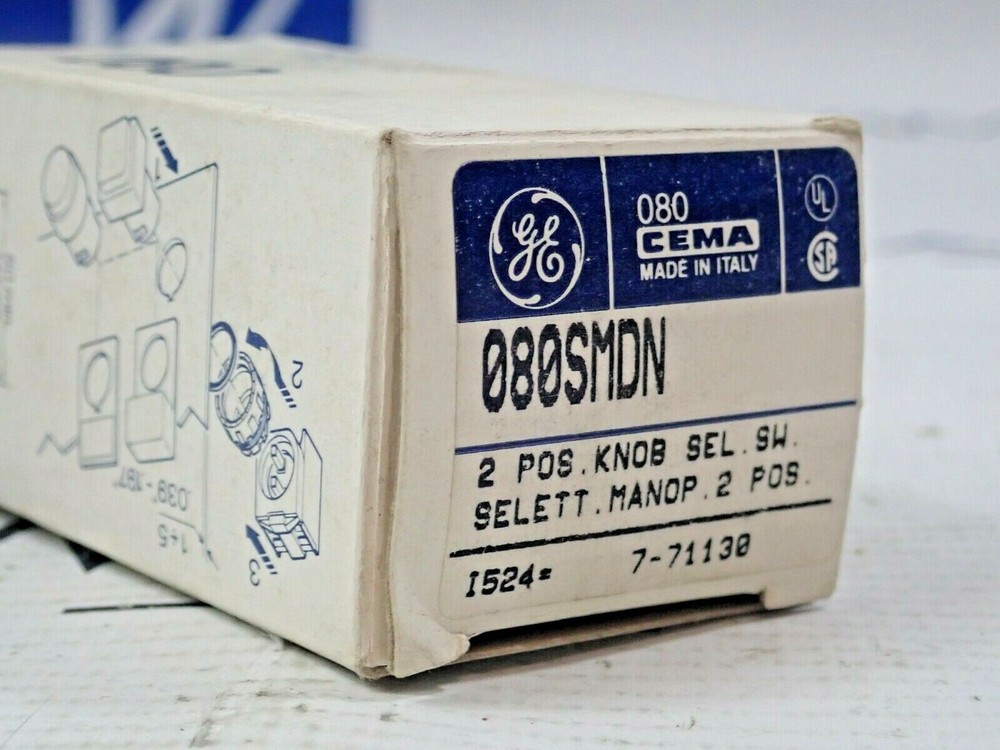 GE 080SMD Selector Switch Knob 2 Position Black