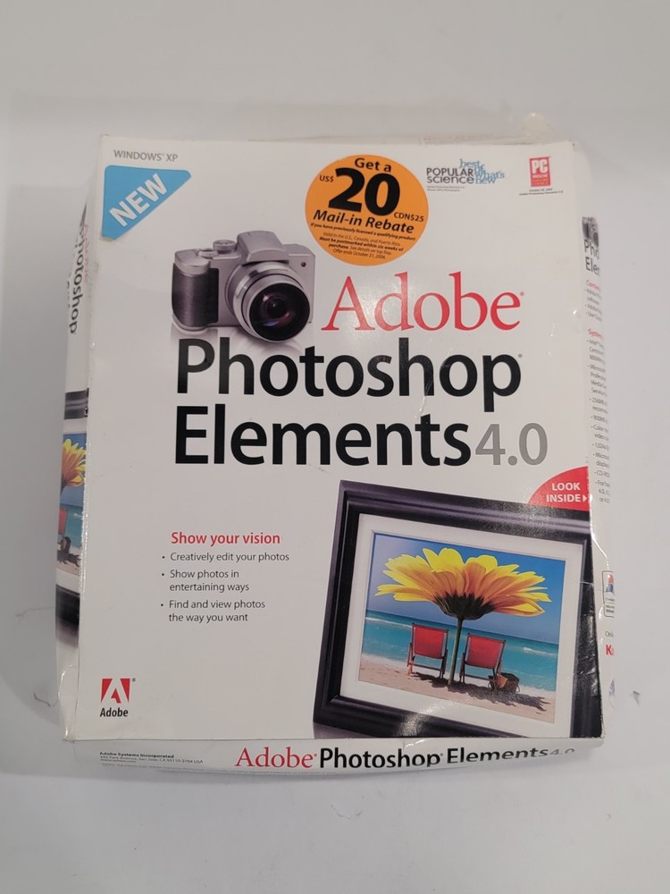 Adobe Photoshop Elements 4.0 User Guide Book & Software