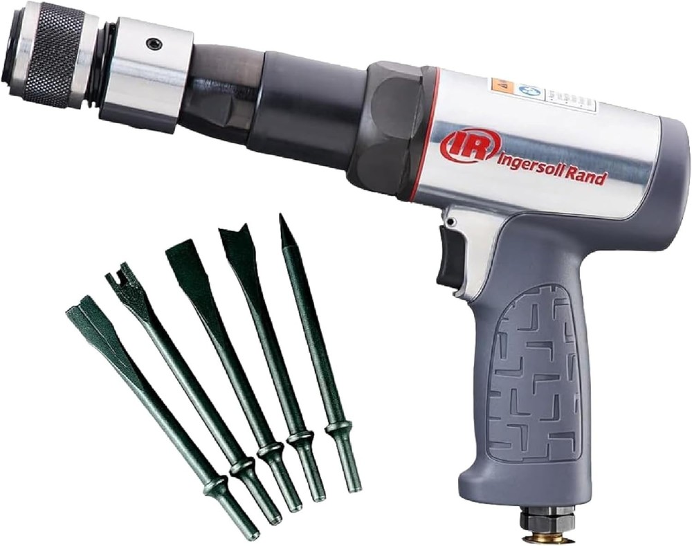 Efficient Long-Barrel Air Hammer with 5 Chisel Attachments – Vibration Control