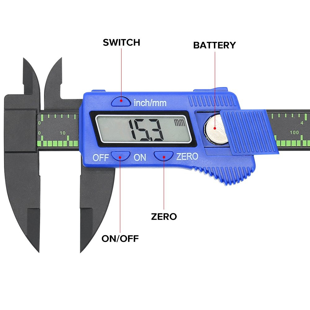 Electronic Digital Caliper, Plastic Vernier Caliper, Caliper Measuring Tool with