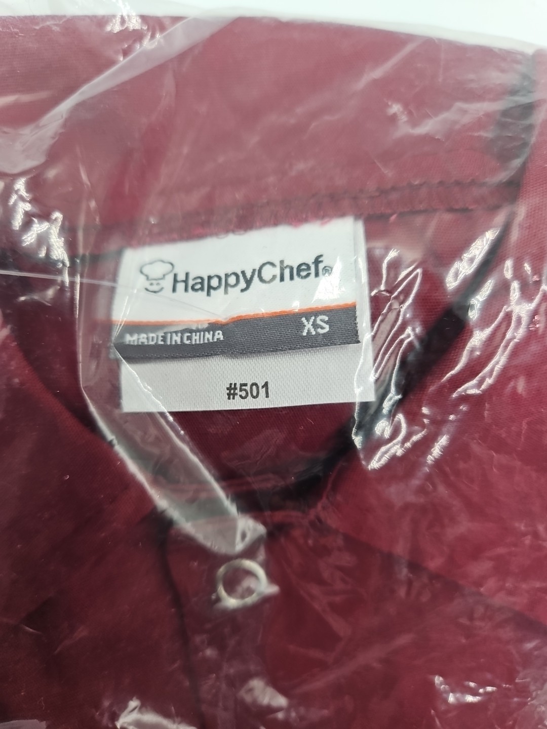 HappyChef - 501 - Lightweight Kitchen Shirt - Burgundy - Size XS