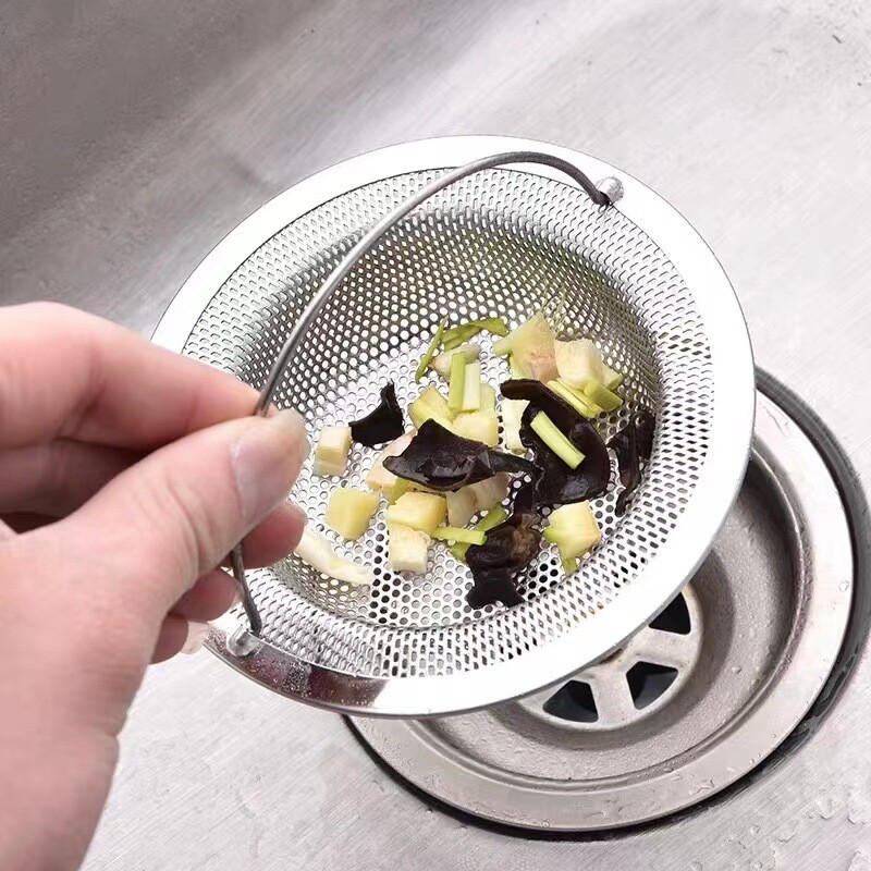 Kitchen Sink Strainer Large Wide Rim 4.5" Stainless Steel Mesh Drain Filter