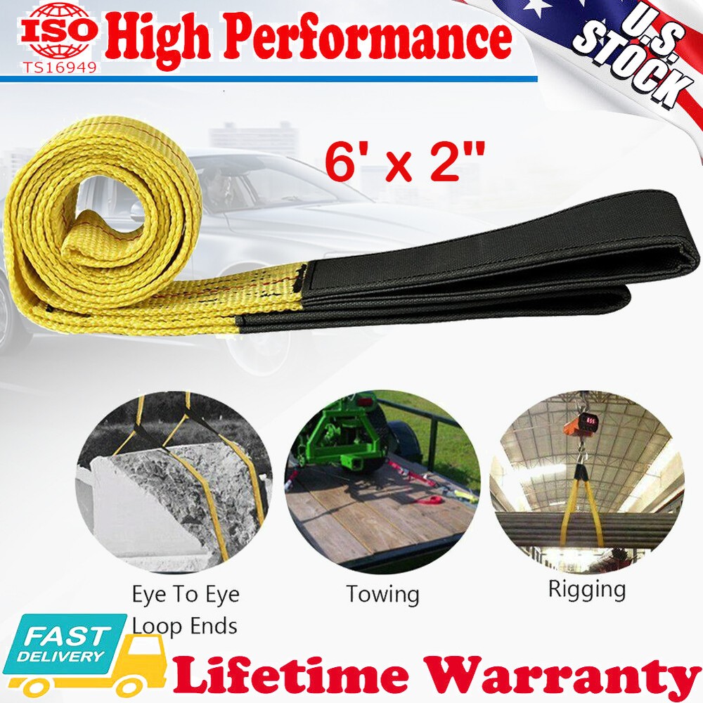 2" x 6’ Performance Engineered Cargo and Load Lift Sling with Flat Loops-Type 3