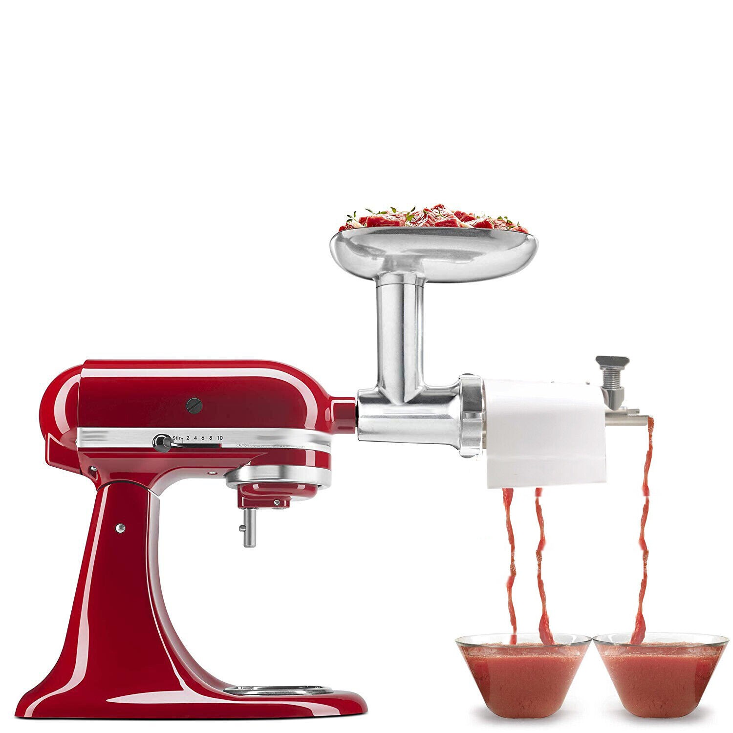Meat Grinder & Prep Slicer & Jams Juicer Attachment For KitchenAid Stand Mixer