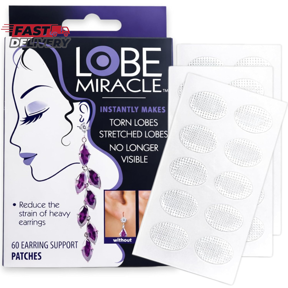 Lobe Miracle- Clear Earring Support Patches - Earring Backs for Droopy Ears - Ea