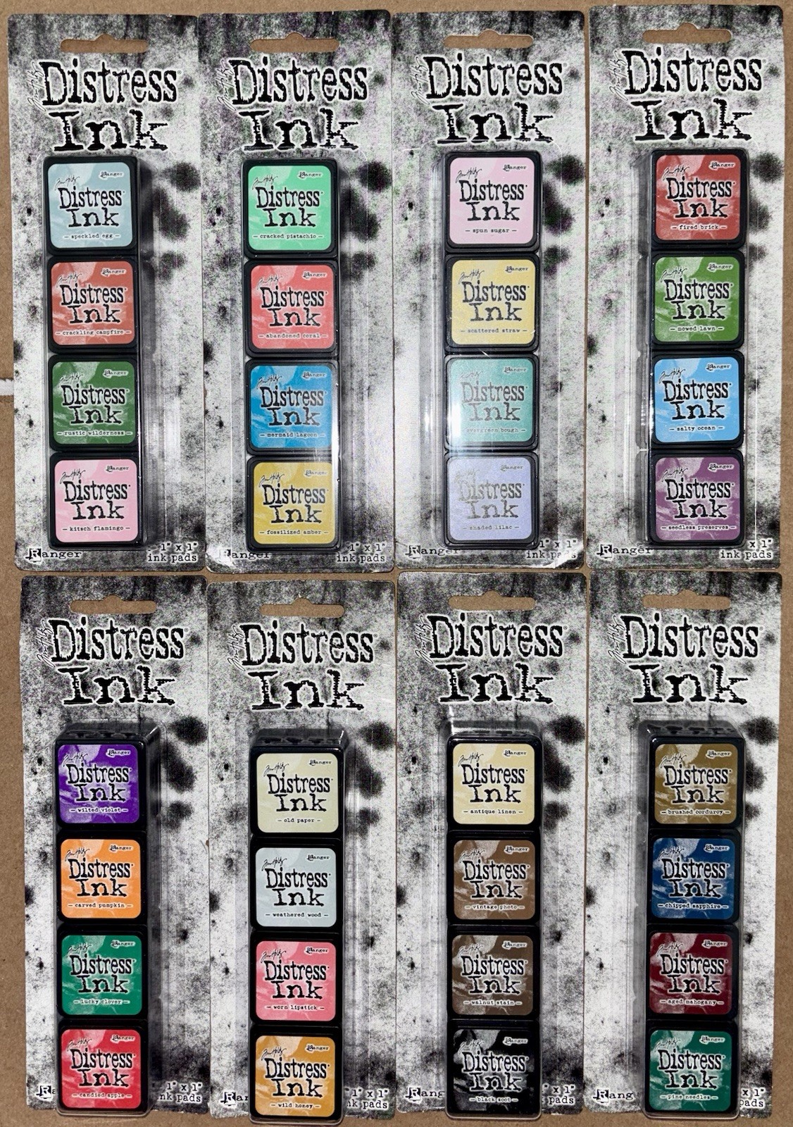 Tim Holtz 8pk Distress Ink Kits 32 Mini Ink Pads NEW Ranger Stamps Cubes