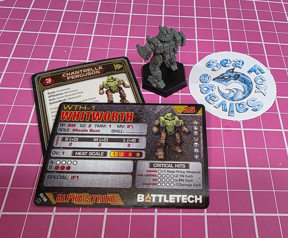 BattleTech Whitworth Mech -- Inner Sphere Security Lance + Cards